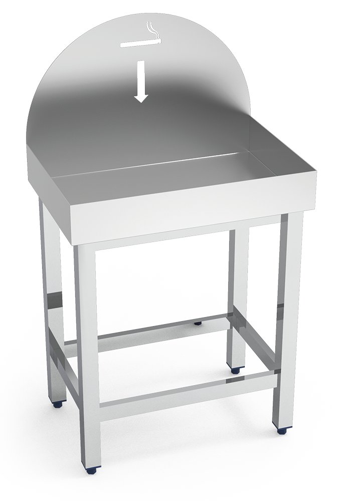 Cenicero inox con soporte y depósito de arena Fricosmos 600x400x1050 mm
