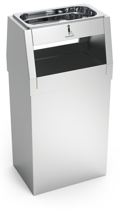 Cenicero inox papelera Fricosmos 360x258x733 mm