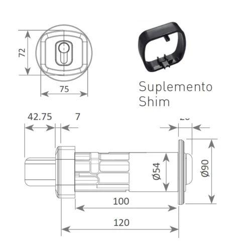 Cerradura 25-100 para puerta corredera – imagen 2