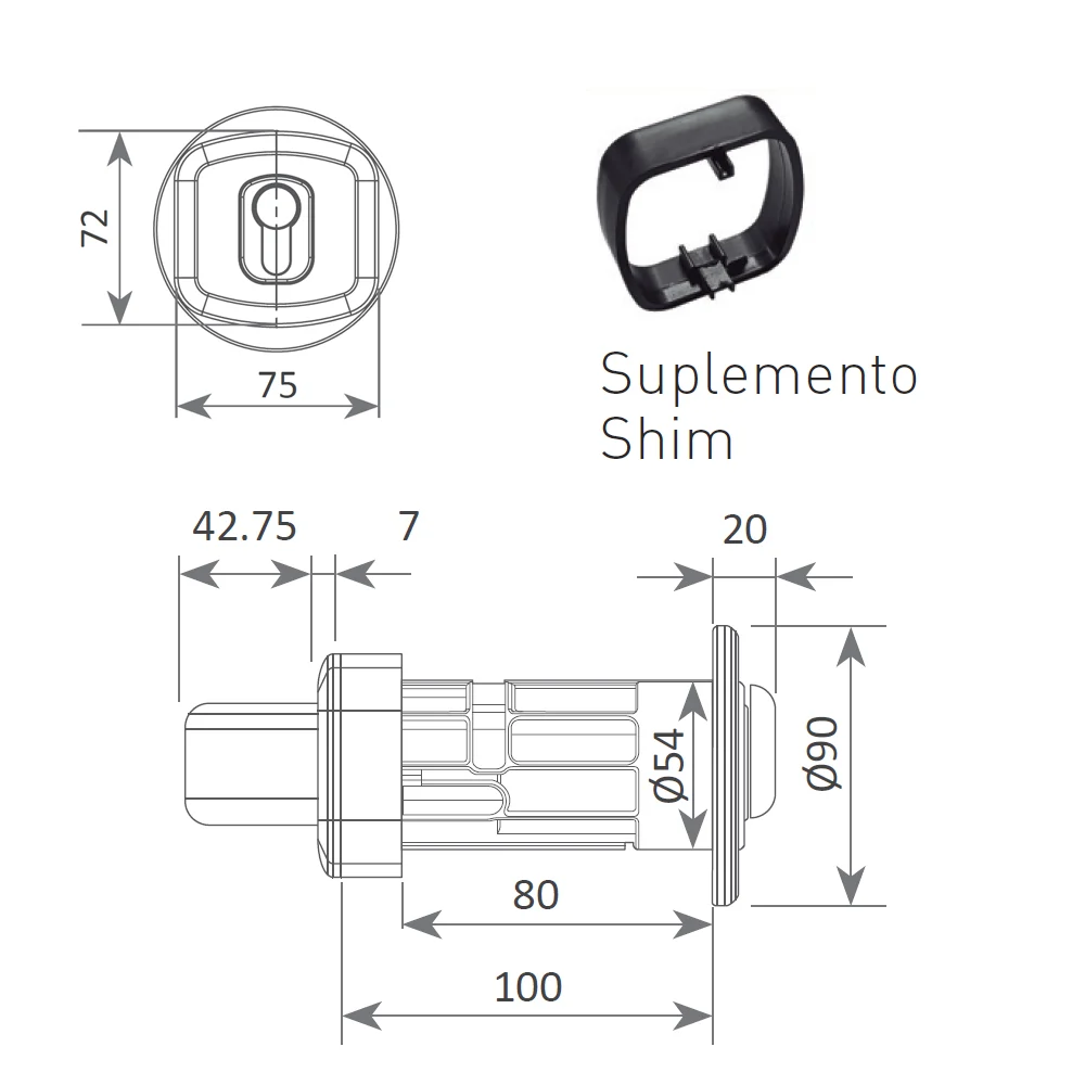 Cerradura 25-80 para puerta corredera – imagen 2