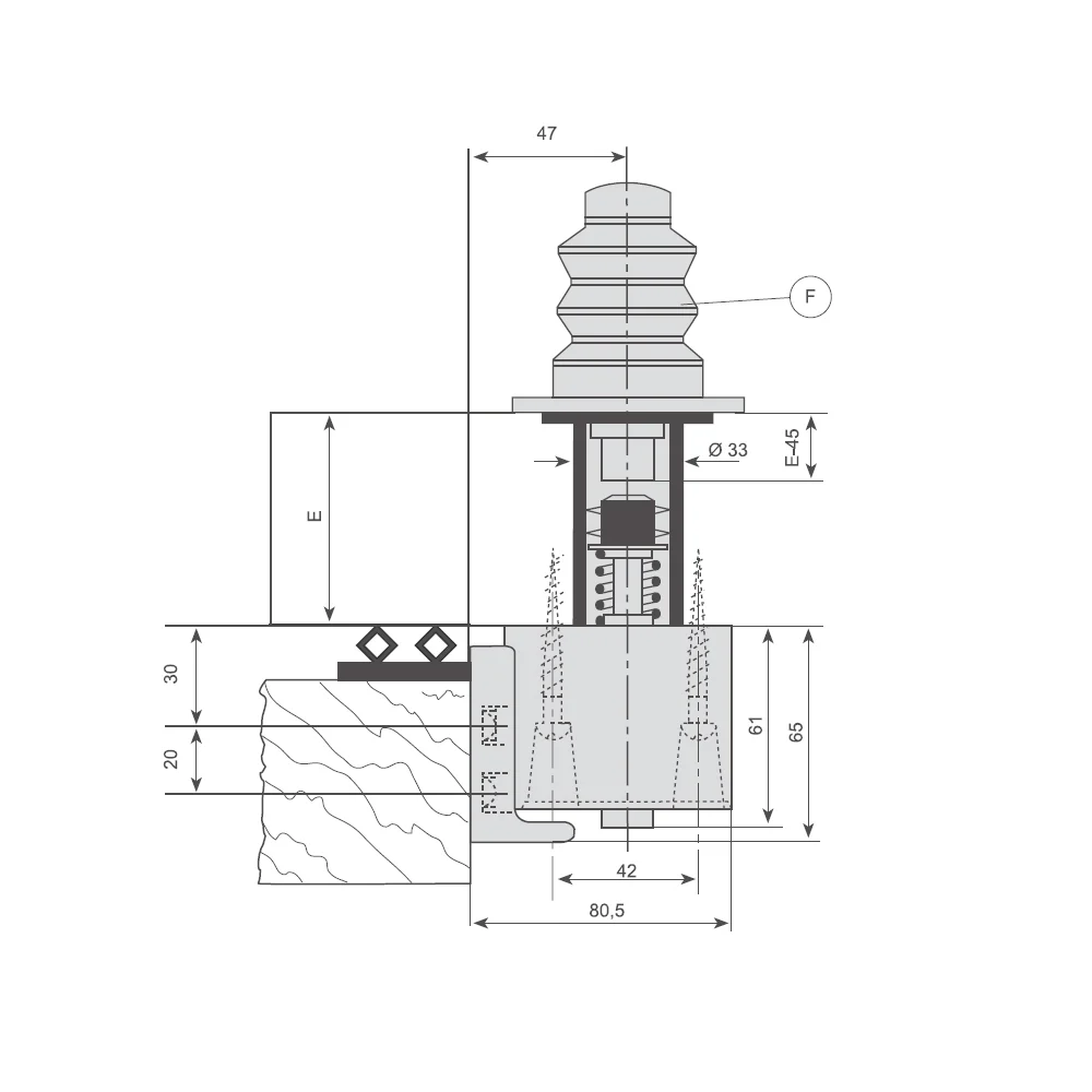 Cerradura G-24 con desbloqueo interior – imagen 2