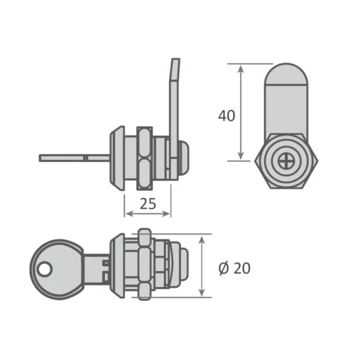 S-4 chrome zamak lock · view 2