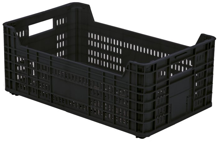 Cesta alimentaria negra Fricosmos 500x300x200 mm