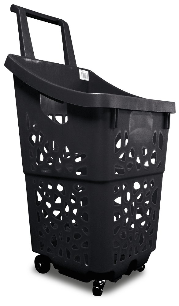 Cesta de la compra supermercado apilable 60 litros con ruedas Fricosmos 450x390x850 mm