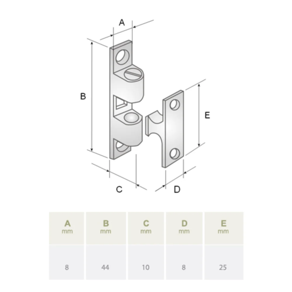 Cierre a bolas de latón niquelado BL · vista 2