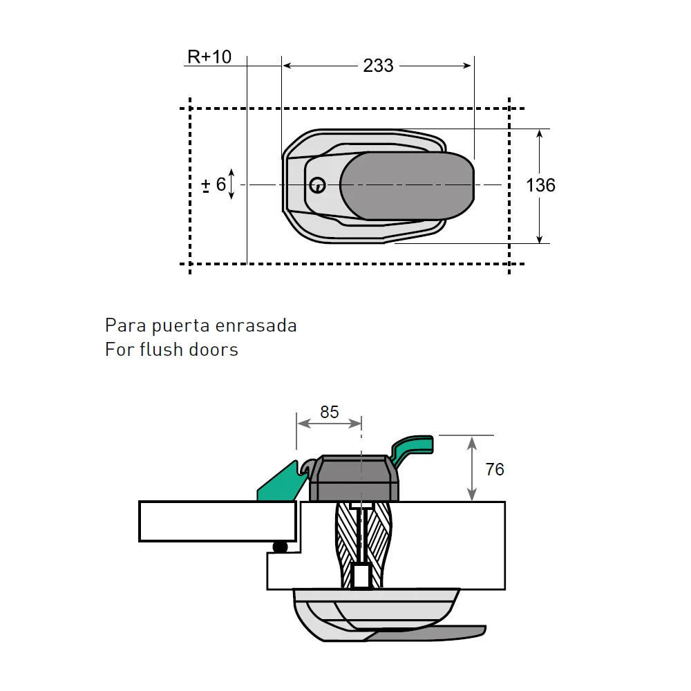 Cierre G-5426 HP para puerta enrasada – imagen 2