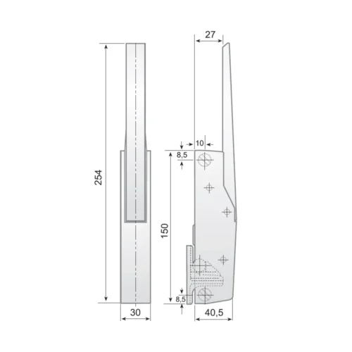 G-795 straight chrome latch with key · view 2