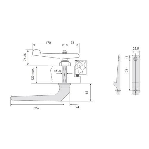 Latch G-942 full chrome – image 2