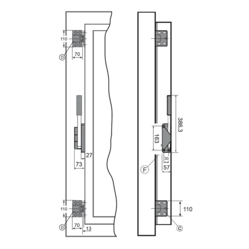 Latch I-1116 left stainless steel – image 2