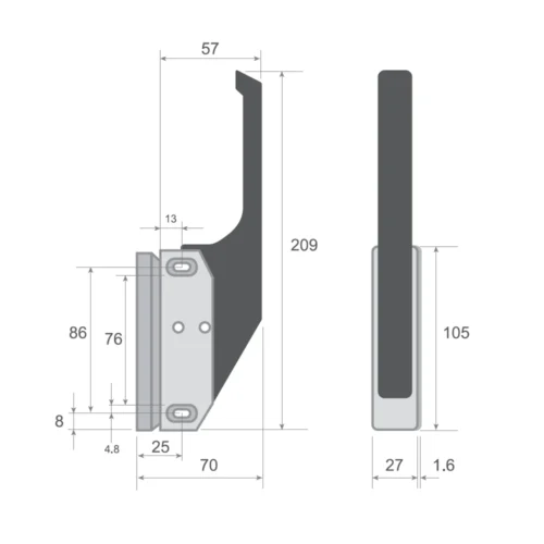 670-M magnetic latch without key · view 2