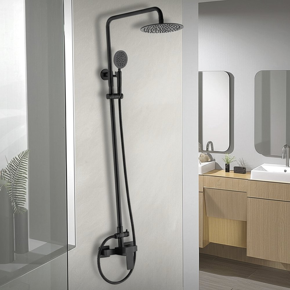 Conjunto de ducha inoxidable Serie Merak BK Fricosmos ø1/2"x475x1325 mm