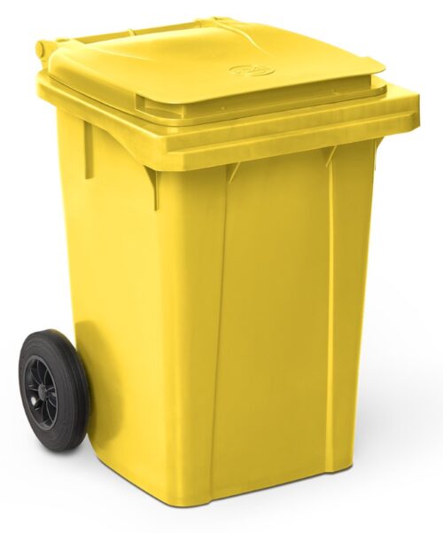 Contenedor de desperdicios con tapa y ruedas amarillo 60 lts Fricosmos