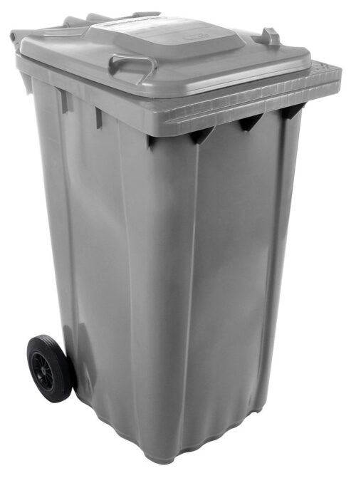Contenedor de desperdicios con tapa y ruedas gris 240 lts Fricosmos