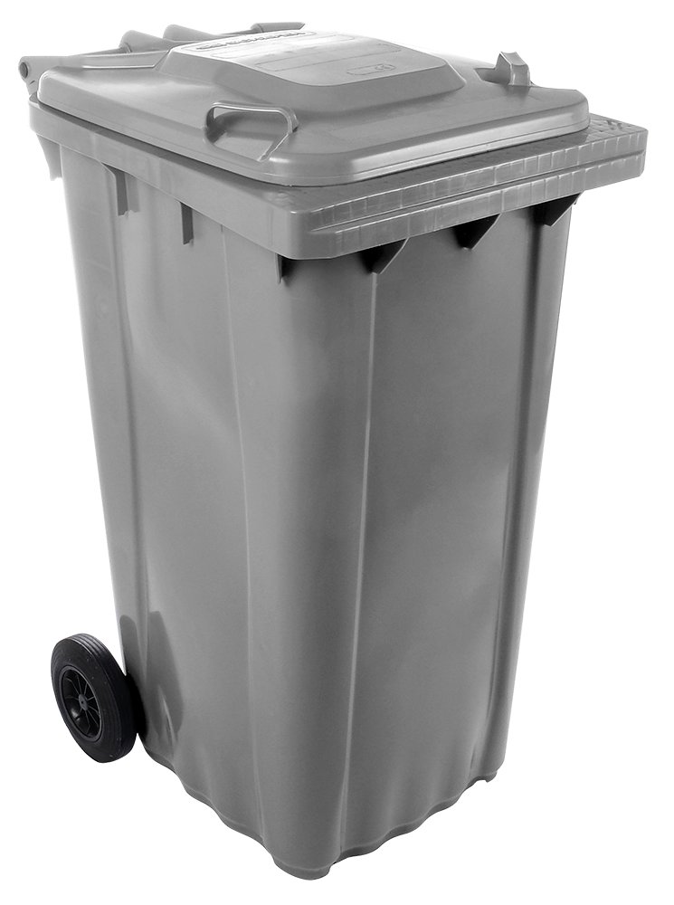 Contenedor de desperdicios con tapa y ruedas gris 240 lts Fricosmos