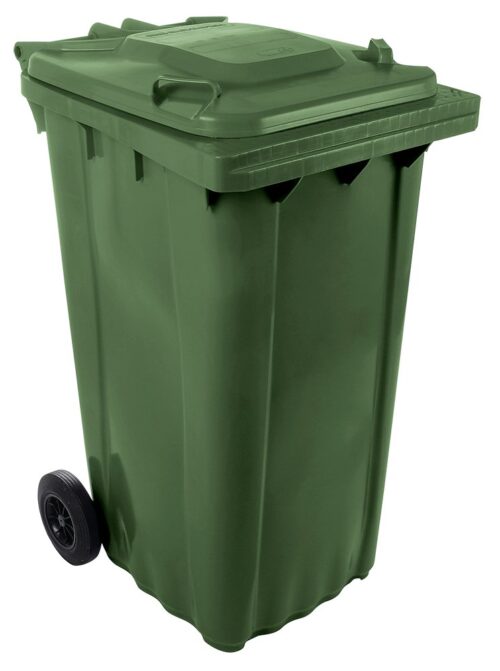 Contenedor de desperdicios con tapa y ruedas verde 240 lts Fricosmos