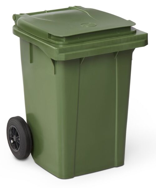 Contenedor de desperdicios con tapa y ruedas verde 60 lts Fricosmos
