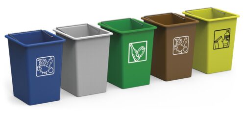 Contenedor de desperdicios y reciclaje en colores Fricosmos