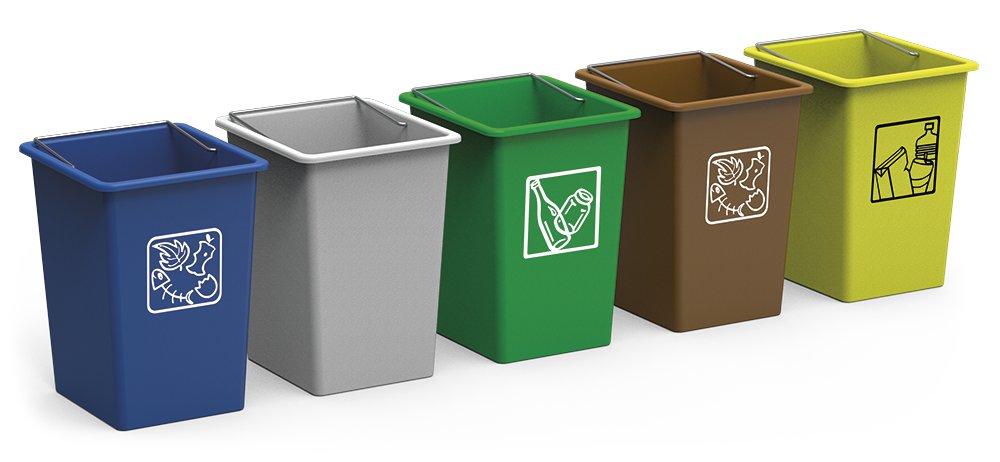 Contenedor de desperdicios y reciclaje en colores Fricosmos