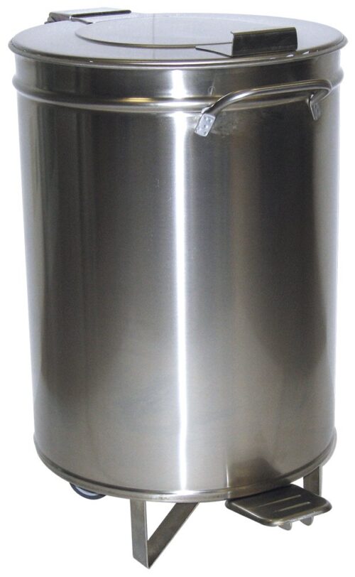 Contenedor inox con tapa y ruedas desmontables a pedal Fricosmos
