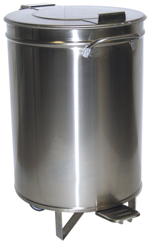 Contenedor inox con tapa y ruedas desmontables a pedal Fricosmos
