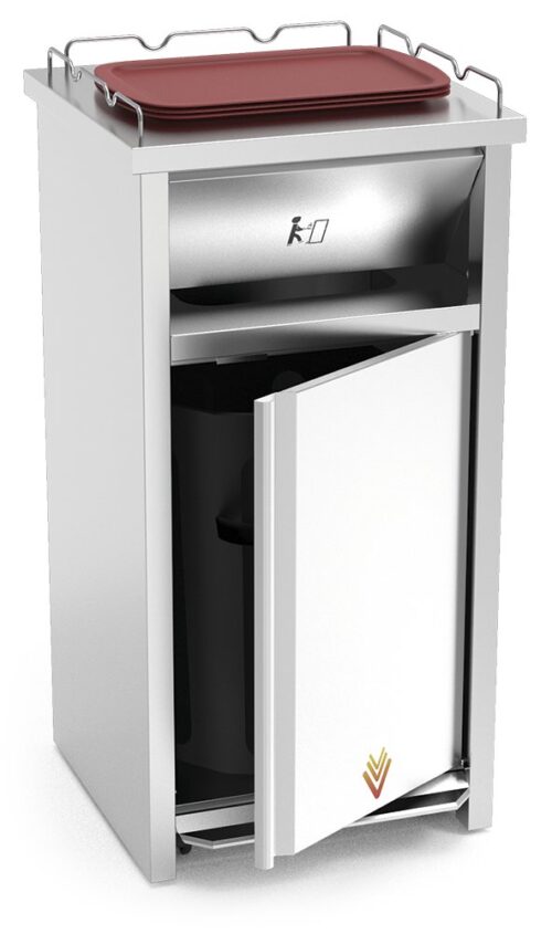 Contenedor inox para vaciado de bandejas de comida rápida Fricosmos