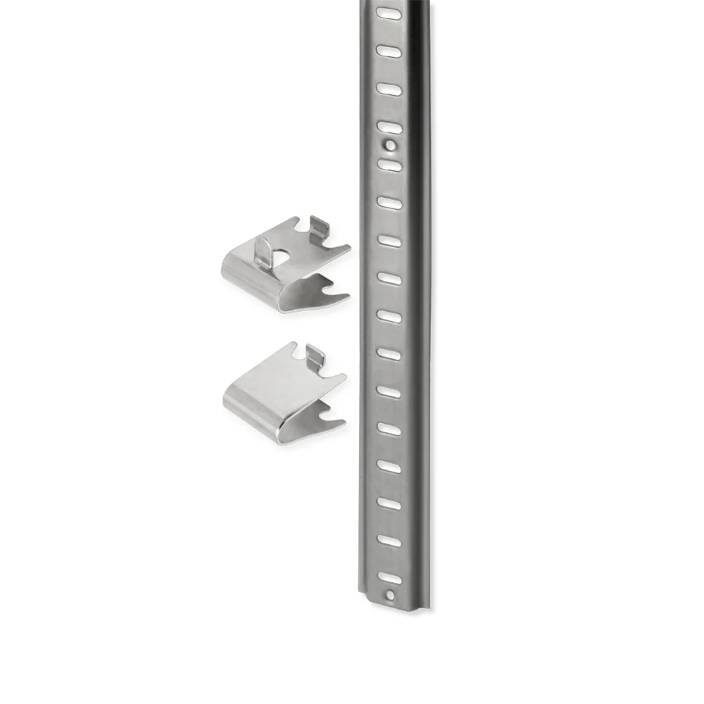 Cremallera E de acero inoxidable para estantes de muebles frigoríficos · 2 m