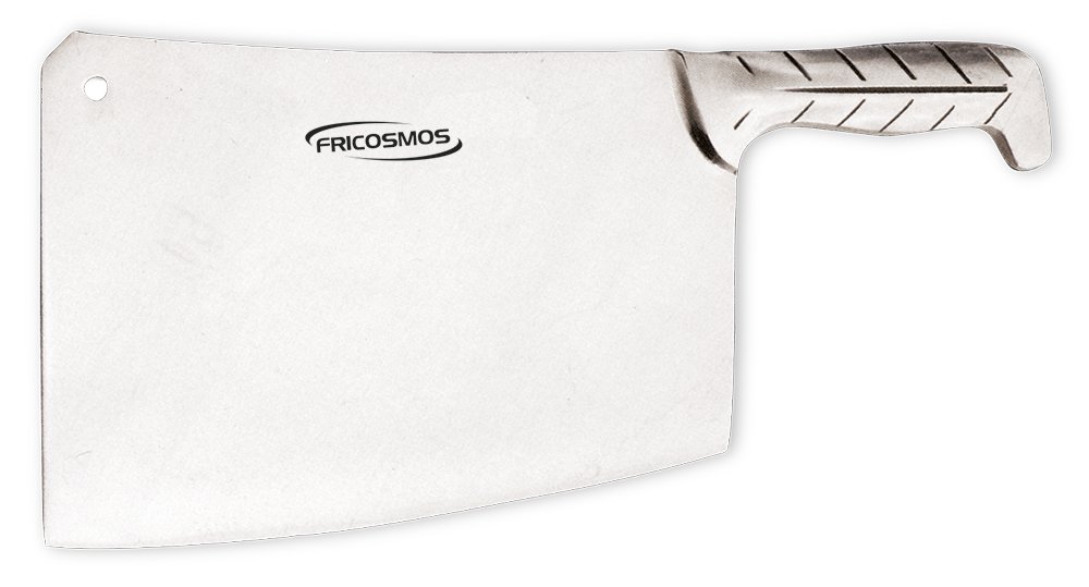 Cuchilla de golpe con mango inox Fricosmos hoja 195 mm