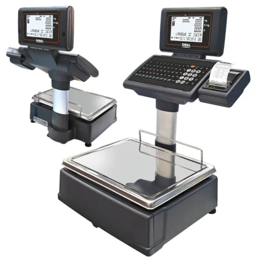 Dibal D-540 dual-body easy loading retail scale with 2" easy-loading receipt printer
