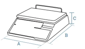 Dimension drawing of the Dibal D-540 flat scale