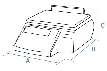Dimension drawing of the Dibal D-545 flat scale
