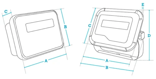 Dimension drawing of the Dibal DMI-610 indicator