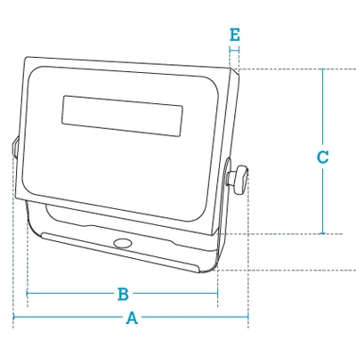 Dimension drawing of the Dibal DMI-620 indicator