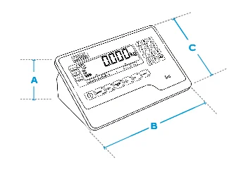 Dimension drawing of the Dibal DMI720 indicator