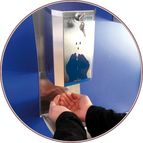 Dispensador de gel hidroalcohólico automático en acero inox Fricosmos
