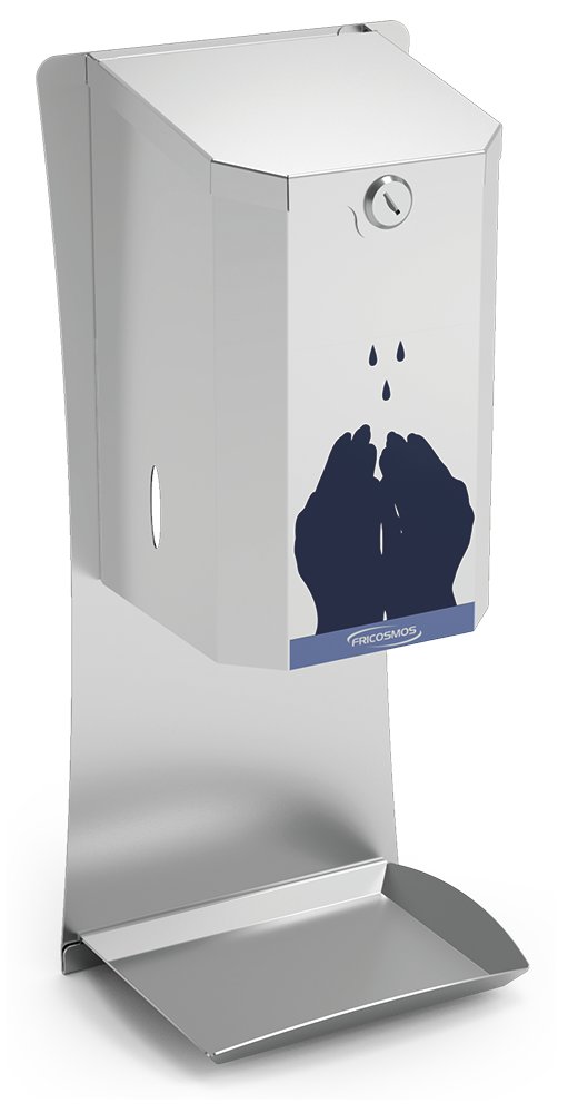 Dispensador de gel hidroalcohólico automático en acero inox Fricosmos