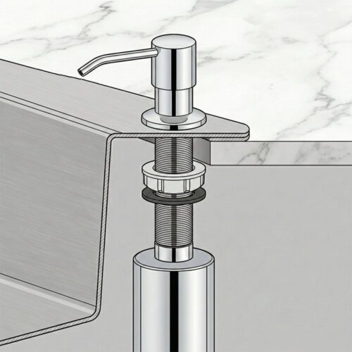 Dosificador de jabón encastrable de acero inoxidable 300 ml Fricosmos