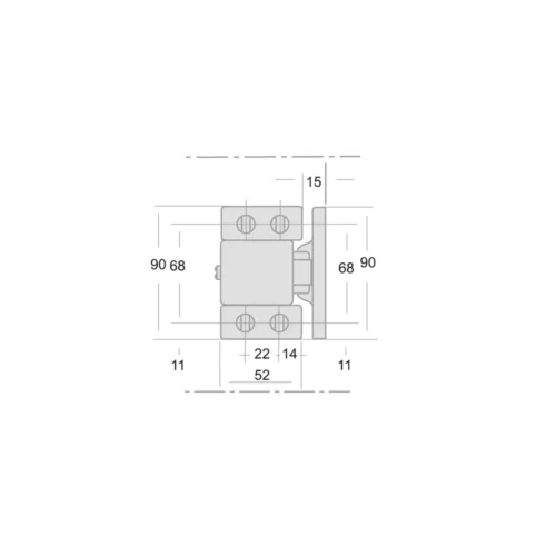 Dimension drawing · Chrome escutcheon for G-76 latch