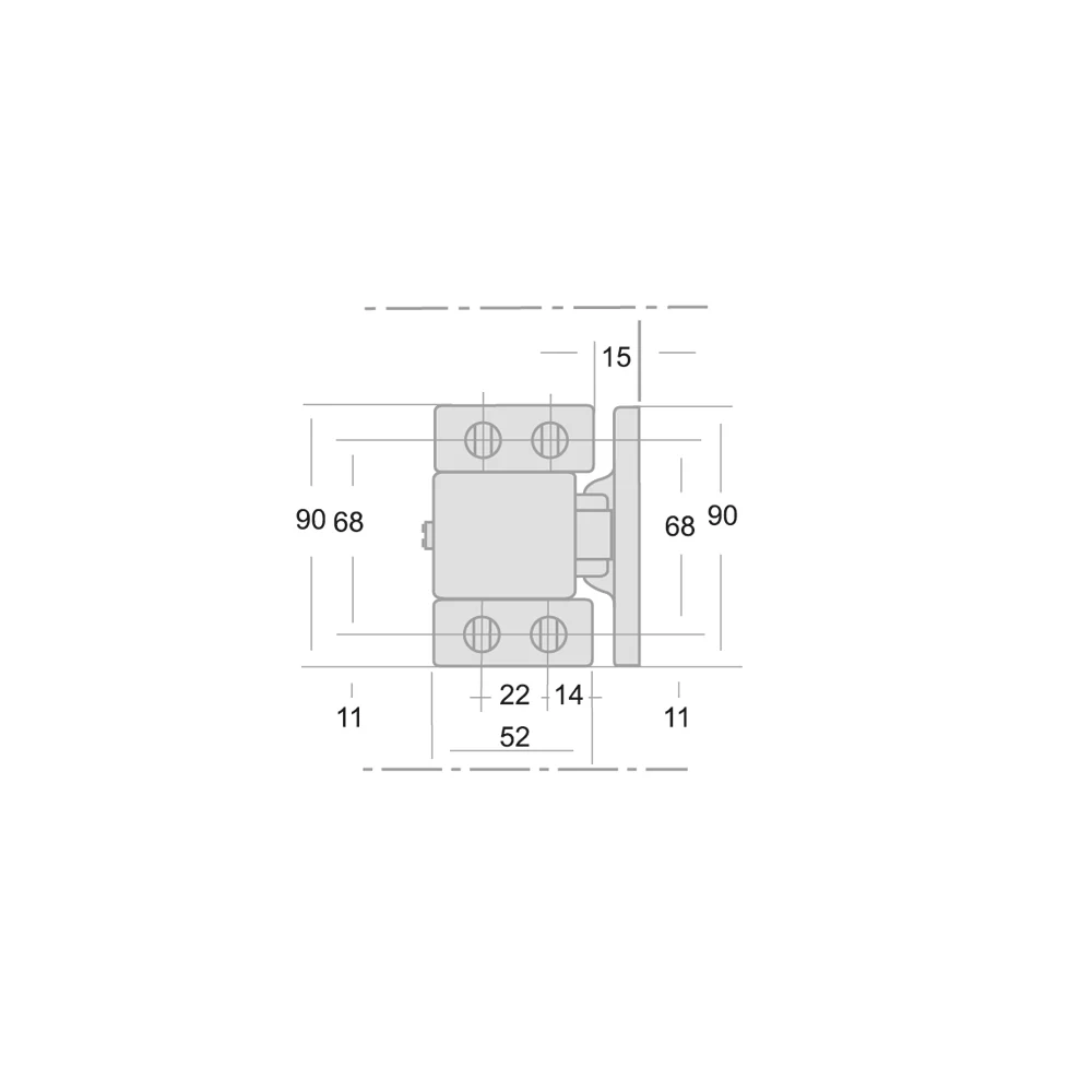 Dimension drawing · Chrome escutcheon for G-76 latch