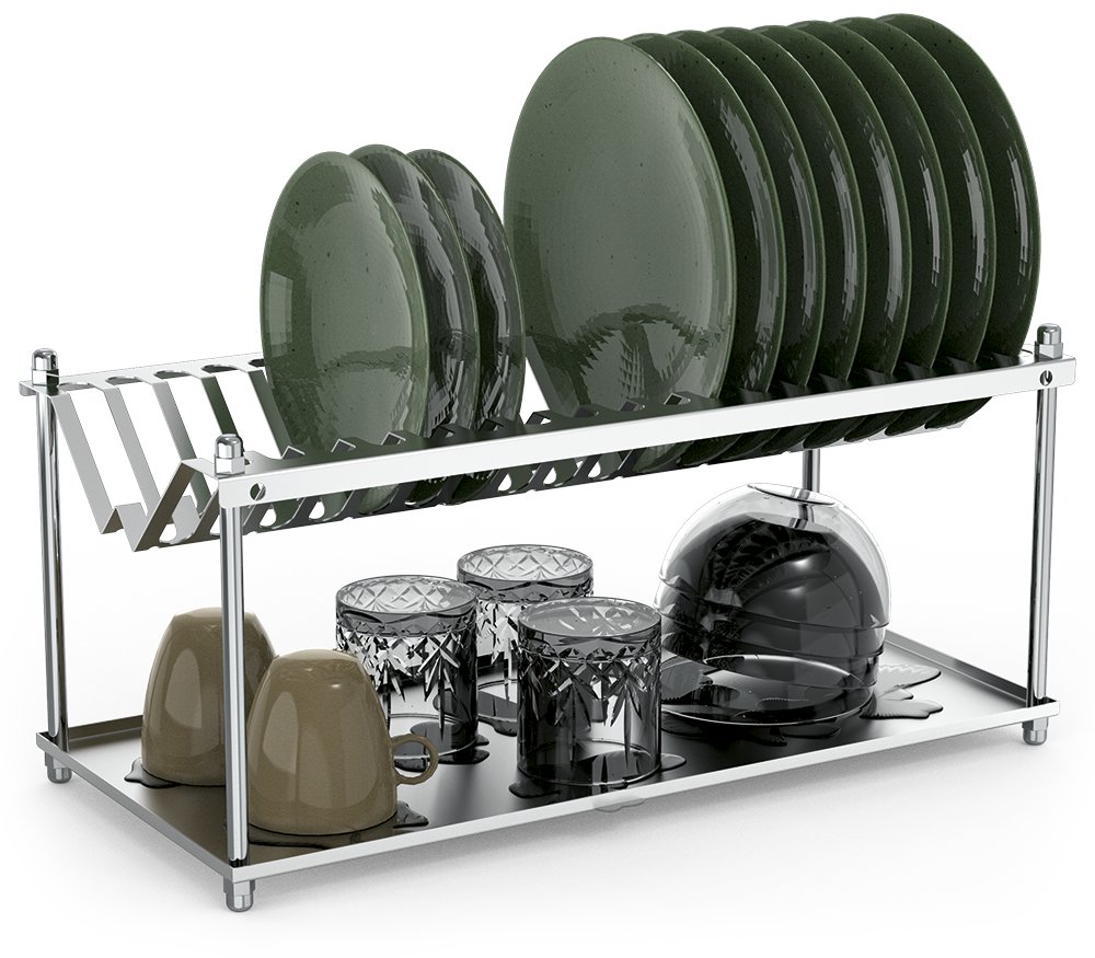 Escurridor de platos y vasos en acero inoxidable Fricosmos