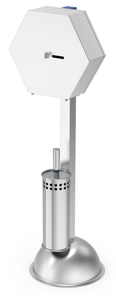 Estación de higiene para WC con dispensador de papel y escobillero inox Fricosmos