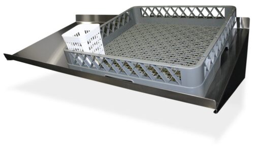 Estante inox mural inclinado para cestas de lavavajillas Fricosmos 1550x488x248 mm