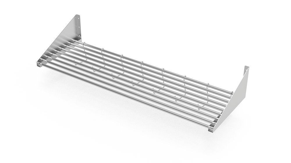 Estante mural inox porta barquetas Fricosmos 1200x400x110 mm