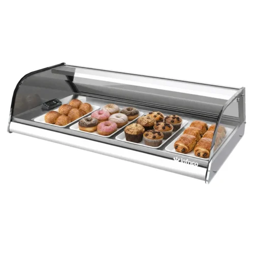 Expositor encastrable Infrico VEB 4 CC con producto expuesto