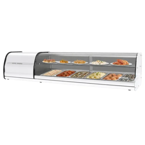 Expositor de tapas Infrico VET 6 DP con producto expuesto