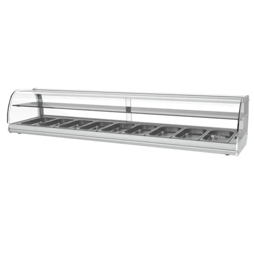 Infrico VET 9 DP GR refrigerated tapas display case (drop-in) with two tiers