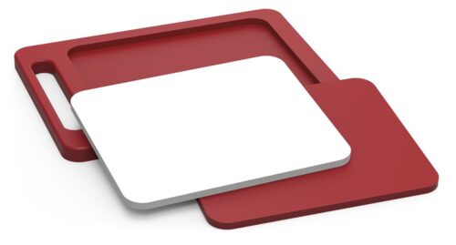 Fibra con superficie de corte intercambiable rojo y blanco Fricosmos 400x300x20 mm