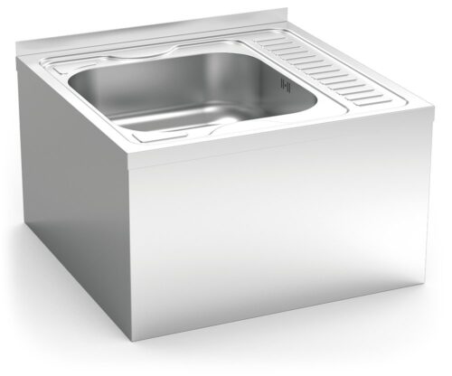 Fregadero colgante con faldón escurridor derecha Serie 6.6 Compact Fricosmos 600x600 mm