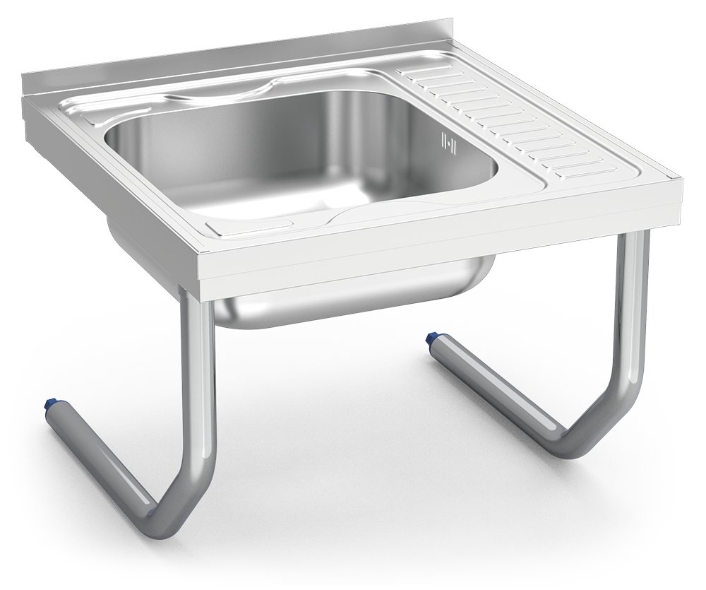 Fregadero colgante con palomillas escurridor derecha Serie 6.6 Compact Fricosmos 600x600 mm