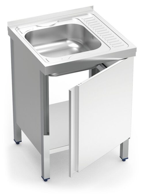 Fregadero con puerta abatible escurridor derecha Serie 6.6 Compact Fricosmos 600x600 mm