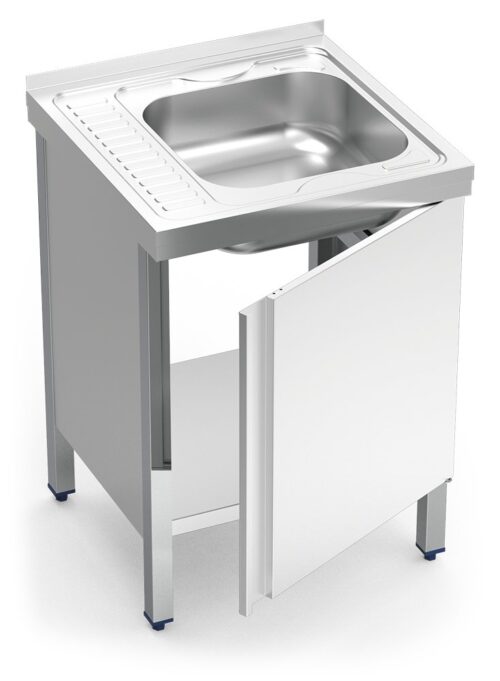 Fregadero con puerta abatible escurridor izquierda Serie 6.6 Compact Fricosmos 600x600 mm